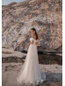 Ivory Lace Tulle Chic Wedding Dress With Removable Train